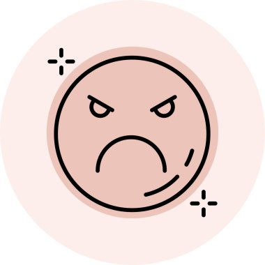 Kızgın Surat. Vektör illüstrasyonu