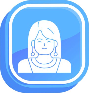 kız simgesi, vektör çizimi beyaz arkaplanda izole edildi