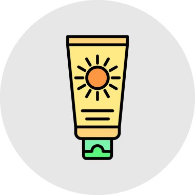 güneş kremi renk ikonu vektör illüstrasyonu