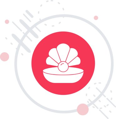 Beyaz çizgi Çin feneri ikonu uzun gölge arkaplan izole. Kırmızı daire düğmesi. vektör