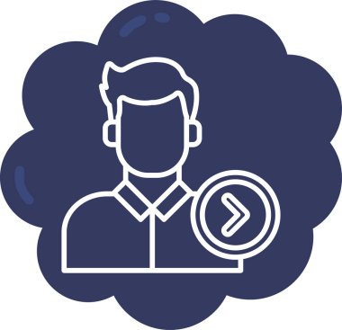 Dizüstü bilgisayarı ve telefon simgesi olan adam, vektör illüstrasyonu