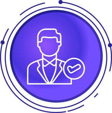 Beyaz arka planda izole edilmiş çizgi işadamı simgesi. İş adamı konsepti İnsan kafası sembolü. Renkli taslak konsepti. vektör