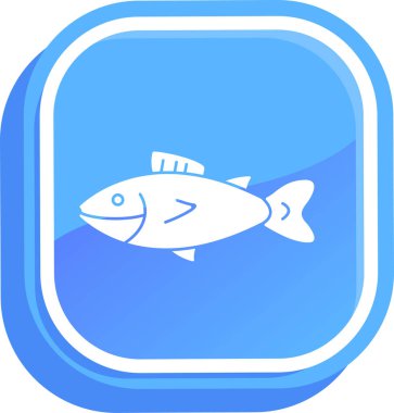 balık simgesi ve vektör illüstrasyonu beyaz arkaplanda izole edildi