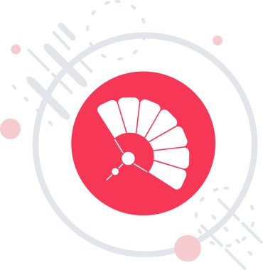 Beyaz arka planda yalıtılmış rüzgar türbini simgesi olan beyaz çizgi pusulası. Rüzgâr Winse yön bulma sembolü. Yel değirmeni işaretinde rastgele noktalar var. vektör.