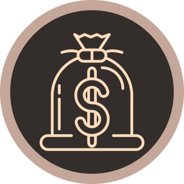 Dolar. Web simgesi basit illüstrasyon