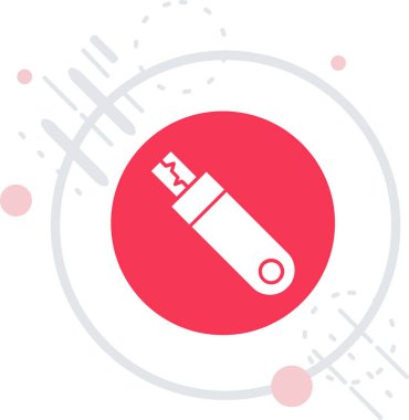 Beyaz arka planda izole edilmiş sigara ikonundaki kırmızı çizgi sigara. Sigara işareti. Sigara sembolü. Çember düğmesi. vektör