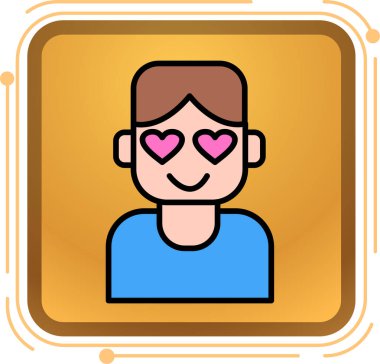 Aşk. Web simgesi basit illüstrasyon