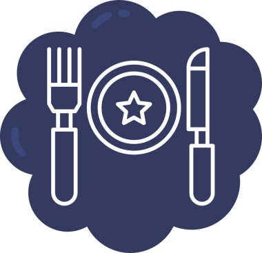 Restoran yemek vektör simgesi