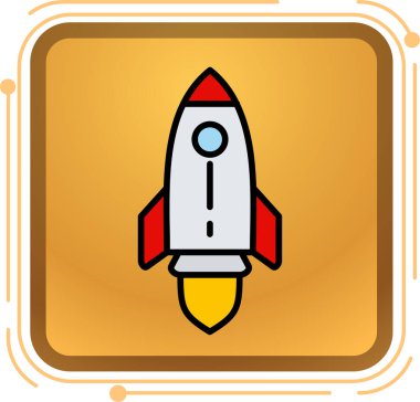 Moda biçimi izole edilmiş arkaplanda roket simgesi