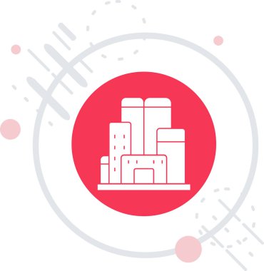 Beyaz arka planda izole edilmiş sanayi binası ikonu. Vinç simgesi.. vektör illüstrasyonu. Renkli taslak konsepti. vektör.