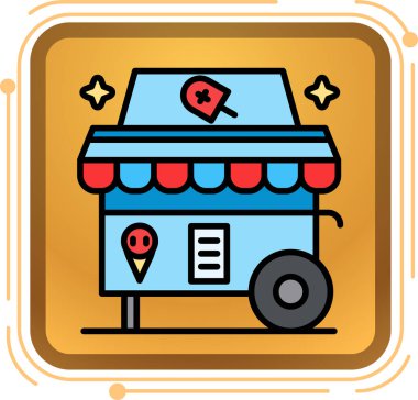 Bir dükkan simgesinin vektör illüstrasyonu