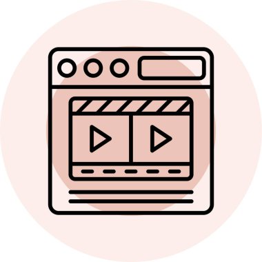 video. Web simgesi basit illüstrasyon