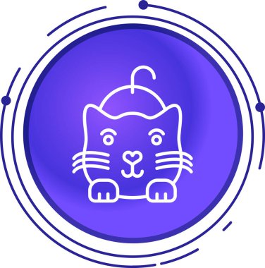 Çizgi Kedisi simgesi beyaz arkaplanda izole edildi. Renkli taslak konsepti. Vektör.