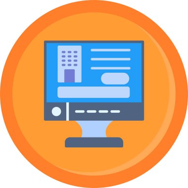 Bilgisayar. Web simgesi basit illüstrasyon