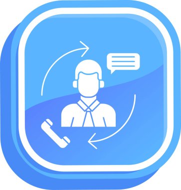 Müşteri servisi. Web simgesi basit illüstrasyon