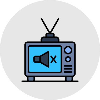 TV vektörü düz renk simgesi