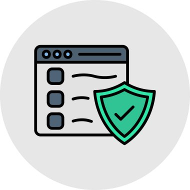 Ağ simgesi. Çemberdeki işaretin kalkan simgesi