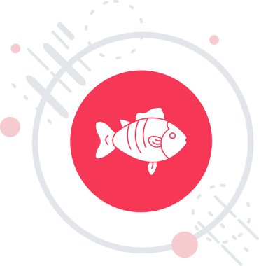 Line Fish simgesi beyaz arkaplanda izole edildi. Renkli taslak konsepti. Vektör.