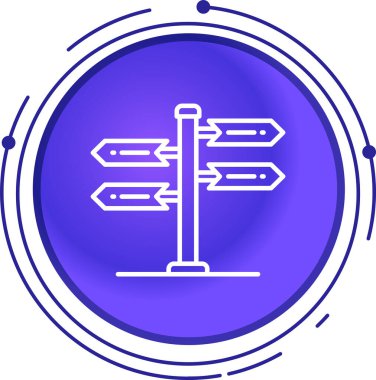 Çizgi yol simgesi beyaz arkaplanda izole edildi. Renkli taslak konsepti. vektör.