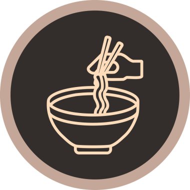 Asya yemek simgesinin Asya tarzında vektör illüstrasyonu.