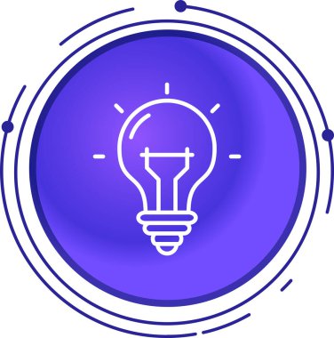 fikir simgesiyle ampul. vektör çizim