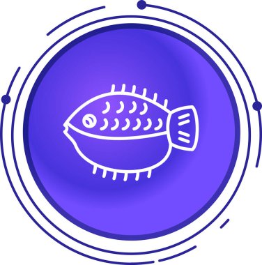Line Fish simgesi beyaz arkaplanda izole edildi. Renkli taslak konsepti. Vektör.