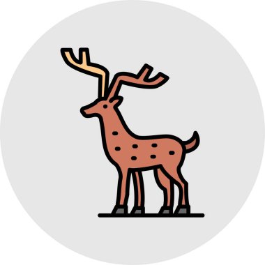 Bir geyik simgesinin vektör çizimi