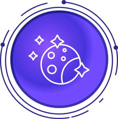 Çizgi Ay ve yıldız simgesi beyaz arkaplanda izole edildi. Renkli taslak konsepti. Vektör.