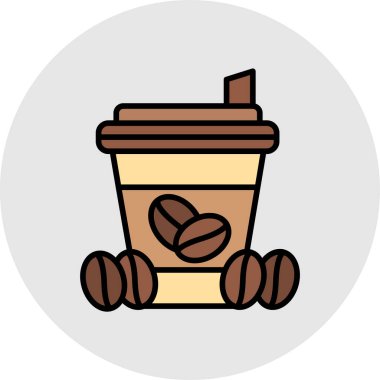 Kahve fincanı. Web simgesi vektör illüstrasyonu