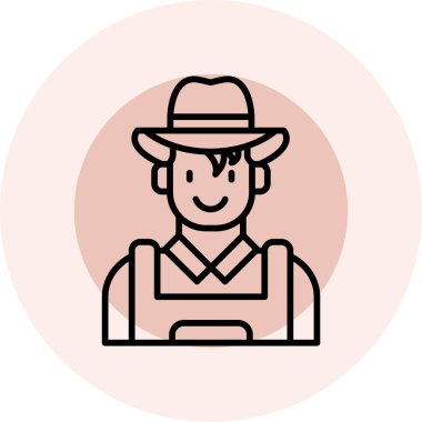 Kovboy modern simgesi, vektör illüstrasyonu