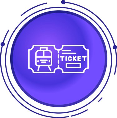 Tren bileti simgesi neon biçiminde