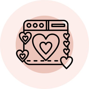 aşk kartı simgesi vektör çizimi tasarımı