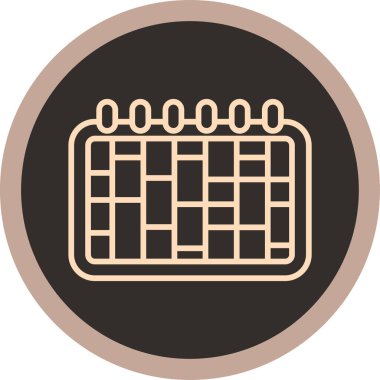 Takvim modern simgesinin vektör illüstrasyonu