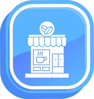 Kahve dükkanı. Basit illüstrasyon