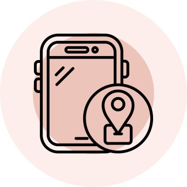 konum gezinme renk vektör çizimi