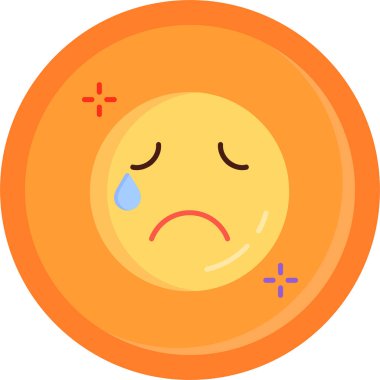 Ağlayan emoji simgesi simgesi - özet biçimi