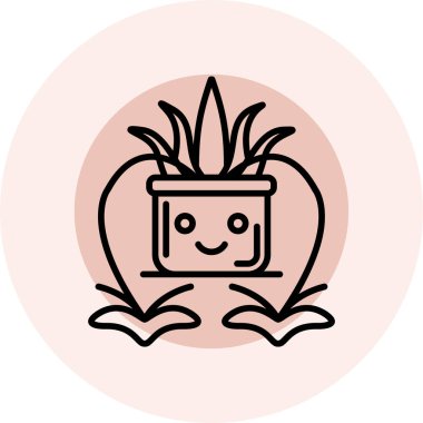 Kaktüs. Web simgesi basit illüstrasyon