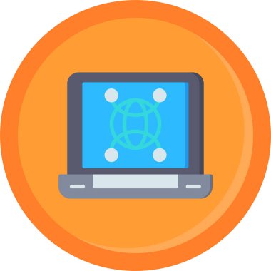 Bilgisayar. Web simgesi basit illüstrasyon