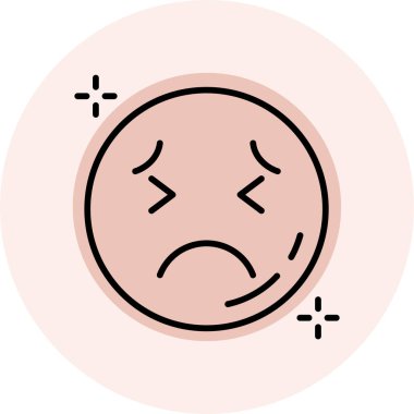 Üzgün Emoji. Basit illüstrasyon