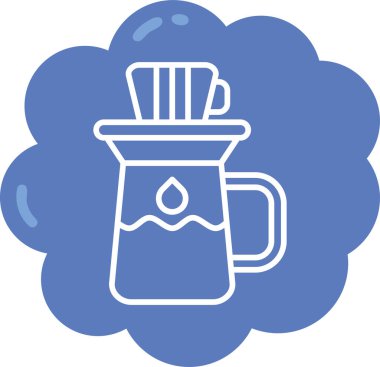 Kahve ikonu dolgulu kahve iç - taslak tarzında