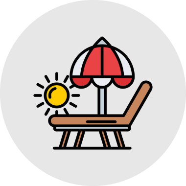 yaz ikonu vektör illüstrasyonu