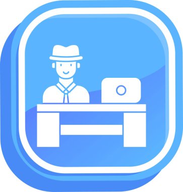 İş bürosu simgesi, vektör illüstrasyonu