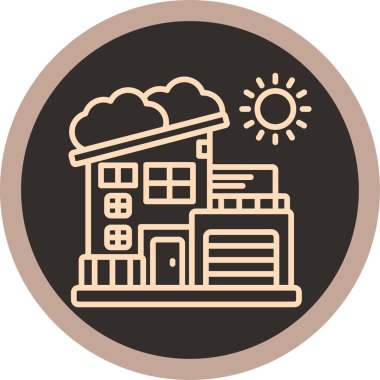 Bir bina simgesinin vektör illüstrasyonu