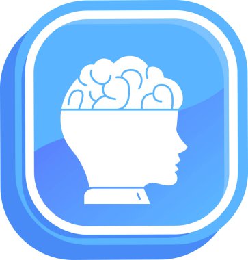 Beyin. Web simgesi basit illüstrasyon