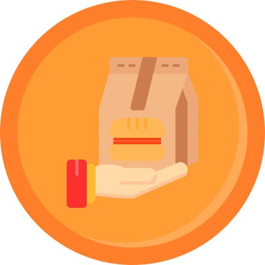 Yemek. Web simgesi basit illüstrasyon