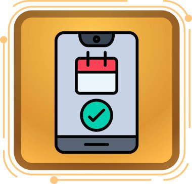 dolu bir satır dizaynında cep telefonu vektörü