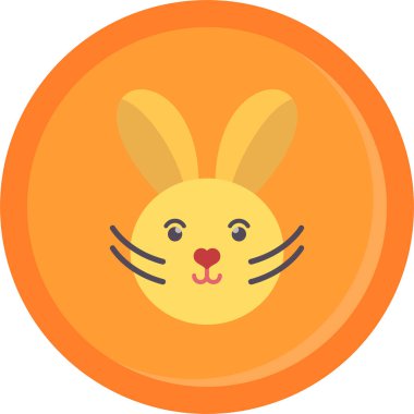 Düz bir şekilde hayvan tavşan paskalya ikonu