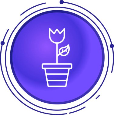 Beyaz arkaplanda izole edilmiş saksı simgesinde çizgi filizlenir. tohum ve tohum. İşaret ve bitki doğası. Renkli taslak konsepti. vektör.