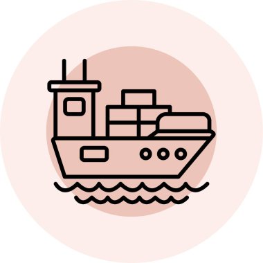 Gemi. Web simgesi basit illüstrasyon