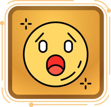 üzgün emoji simgesi renk ana hatları vektörü